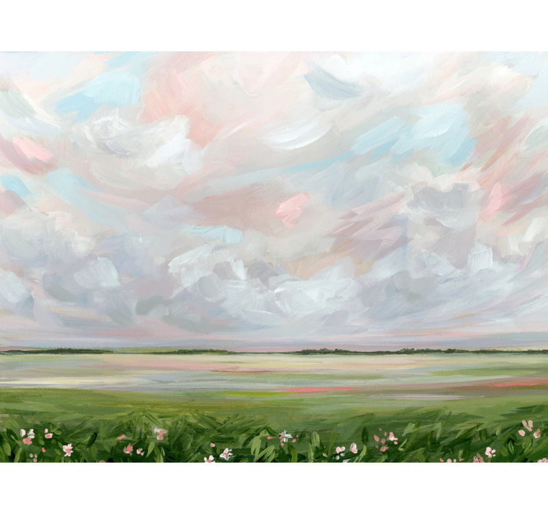 Dreamy Pastel Landscape by Nicole Walsh — Landscape Wall Art, 60 × 40, Matted Framed Print, White