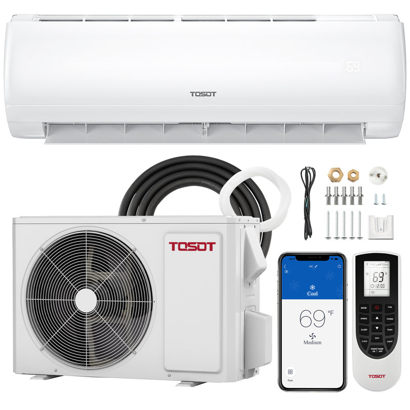 Tosot TOSOT 18,000 BTU Wi-Fi Connected Mini-Split Air Conditioner with Heater, Compatible with Alexa