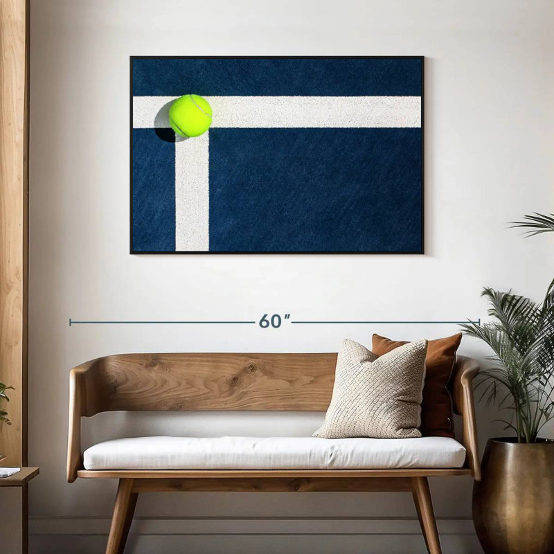 Cour de tennis, 43 po x 29 po, Cadre flottant noir