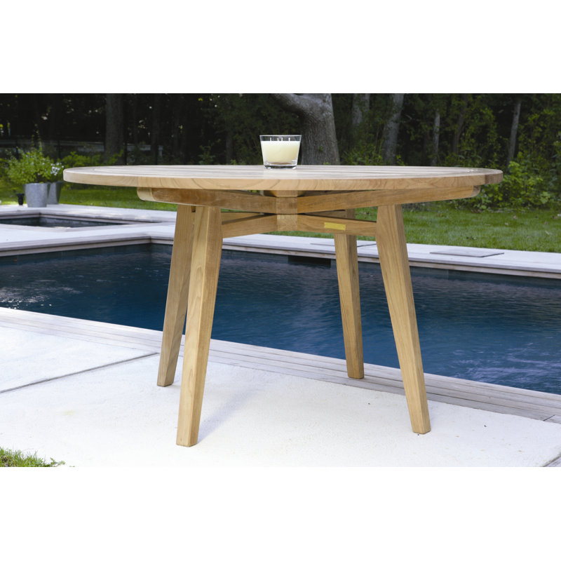 Algarve Outdoor Round Teak Dining Table, 52"