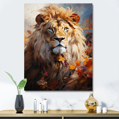 «Lion Sun Kissed Mane Sovereign I», reproduction d'art sur toile