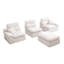Canapé d'angle en L avec dossier haut, tissu chenille flammé, coussins compressés haute densité, conception compacte sans assemblage pour le salon ou un appartement.-1976756150
