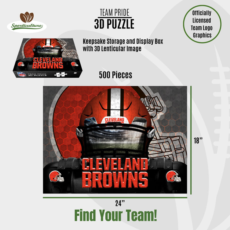 NFL Cleveland Browns, masque 3D, 500 pièces, Cleveland Browns
