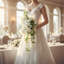 Bouquets de mariée pour la mariée, bouquets de mariage blanc 15,7 pouces pour la mariée pour la fête d'anniversaire de mariage