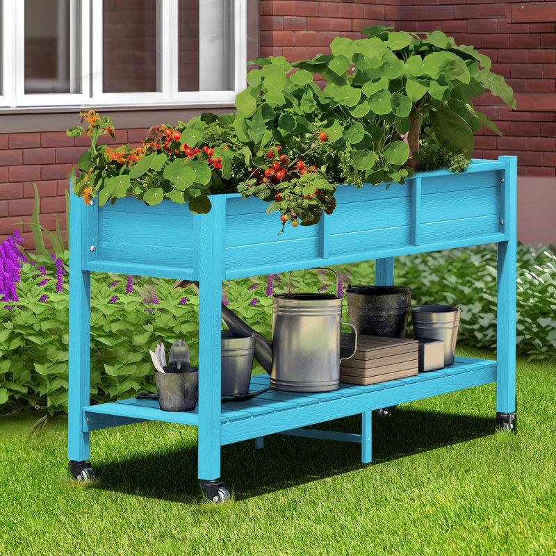Rufaidah Raised Garden Bed with Drainage Holes, Blue