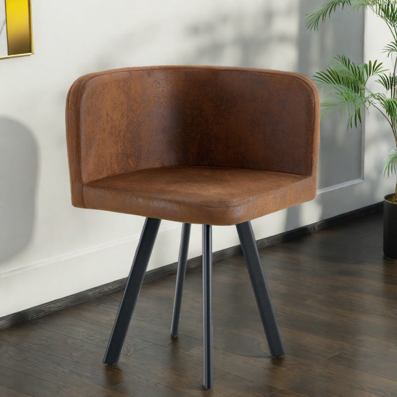 Chaises de salle à manger confortables, accent moderne en métal brun pour la maison de cuisine