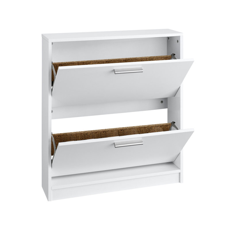 Bill 8 Pair Flip Down Shoe Storage, White
