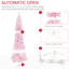 Arbre rose 7,5 pi - Crayon mince artificiel avec neige floquée et branches réalistes en forme de pin de Noël 7,5 pi, branches en forme de pin