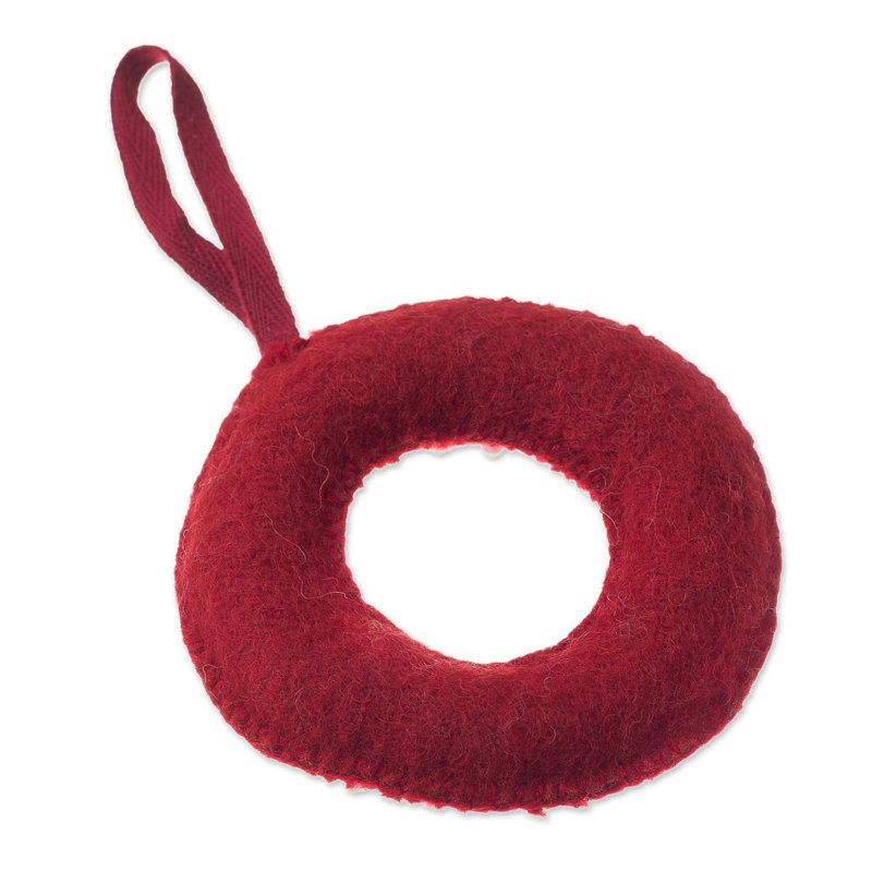 Figurine décorative suspendu en laine Holiday couronnes