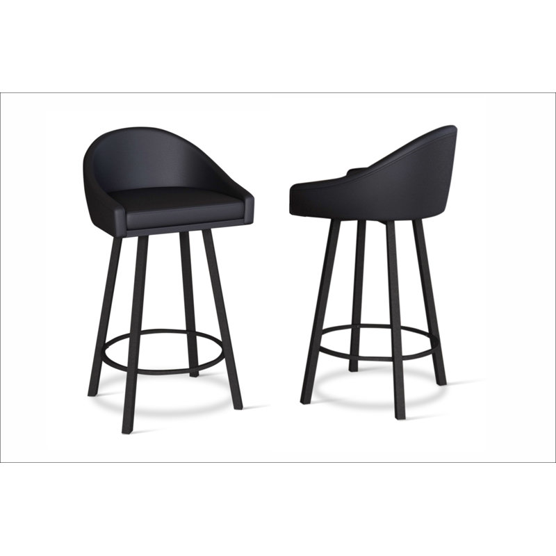 Tabouret de comptoir pivotant 26 po Aoibh, Noir, Tabouret de comptoir (siège d'une hauteur de 26 p