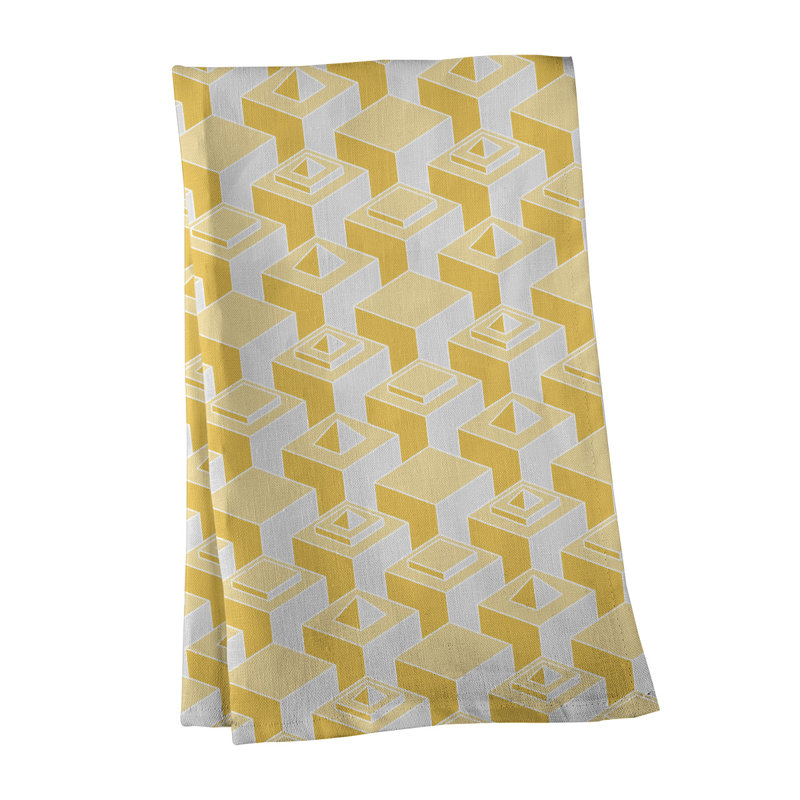 Patricia Geoffrey Tea Towel Kitchen Towel, Light Yellow, Poly Twill