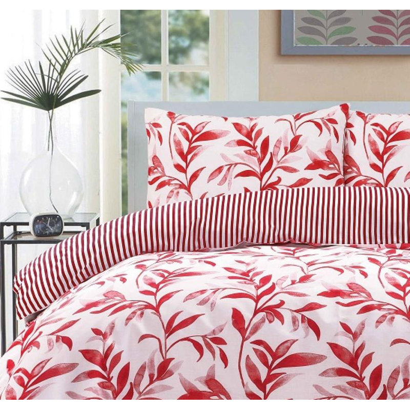 Albertie Cotton Blend Floral Duvet Cover Set with Pillowcases, Double - 2 Pillowcases