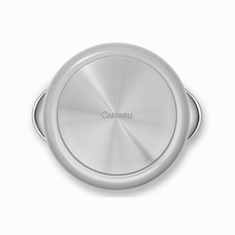 Caraway Nonstick Ceramic Petite Cooker W/ Lid, Gray, 12 quarts