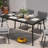 59" Tempered Glass Patio Table with Metal Frame, 4-6 Person Outdoor Dining Table for Poolside, Black