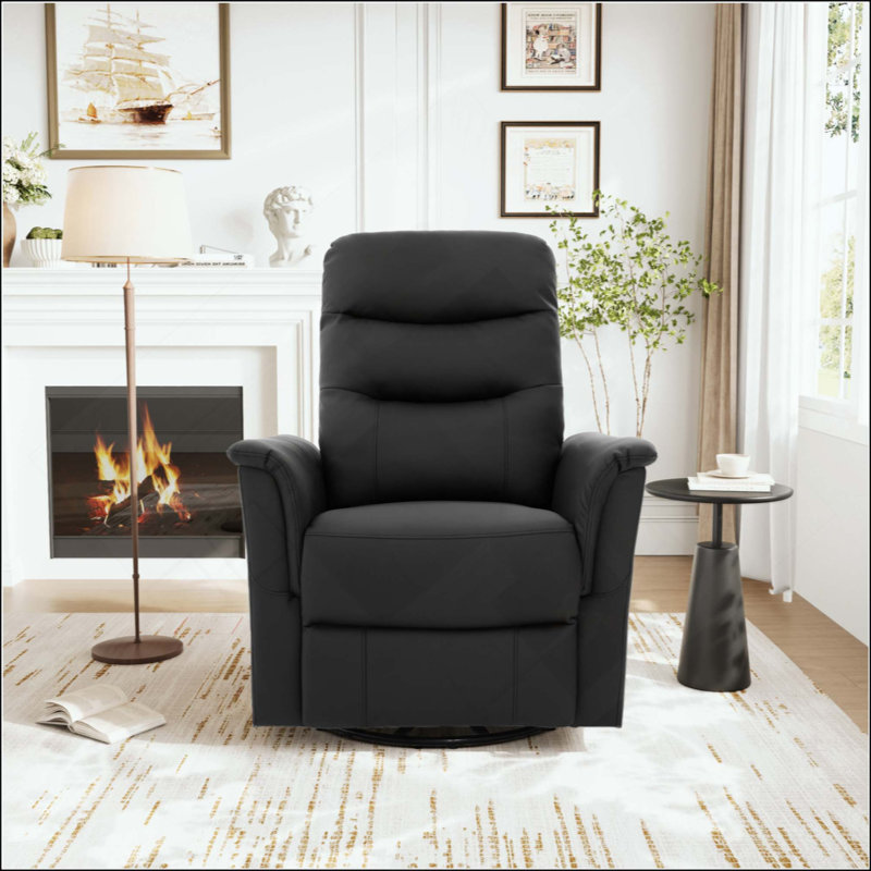 Manual Recliner Chair Rocking And Swivel Recliner Nursery Rocking Recliner Massage Recliner With 8-Point Massage Function And Adjustable Backrest For Living Room, Bedroom And Nursery