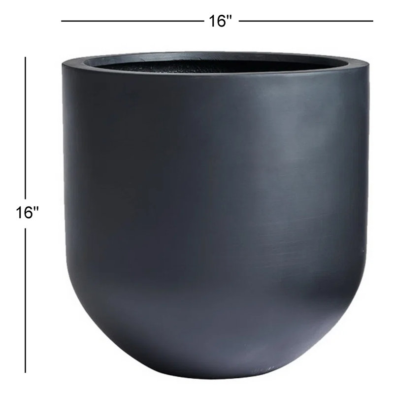 Dorlis Handmade Pot Planter, 16" H x 16" W x 16" D, Black