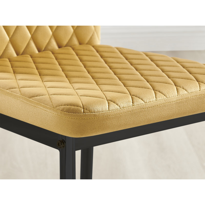 4 - Person Dining Set, Mustard/Black
