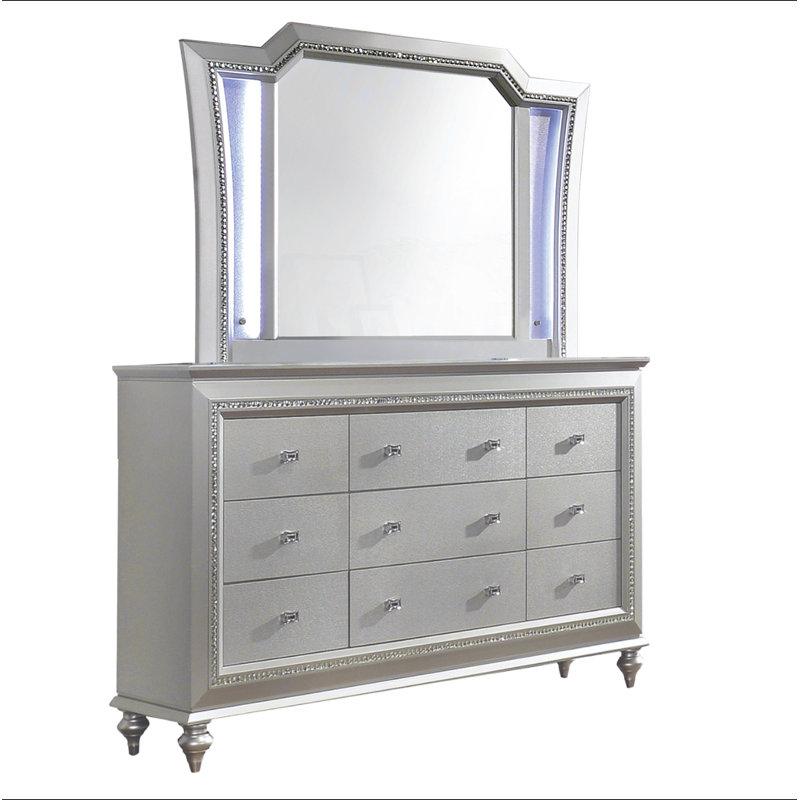 DEL et miroir Kaitlyn avec DEL, Argent argent