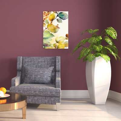 Golden Fall Leaves, fleur abstraite, impression d'art mural