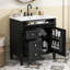 Meuble-lavabo de 30 po avec lavabo supérieur, meuble-lavabo moderne avec 2 tiroirs et tiroir escamotable, meuble-lavabo simple-121294440