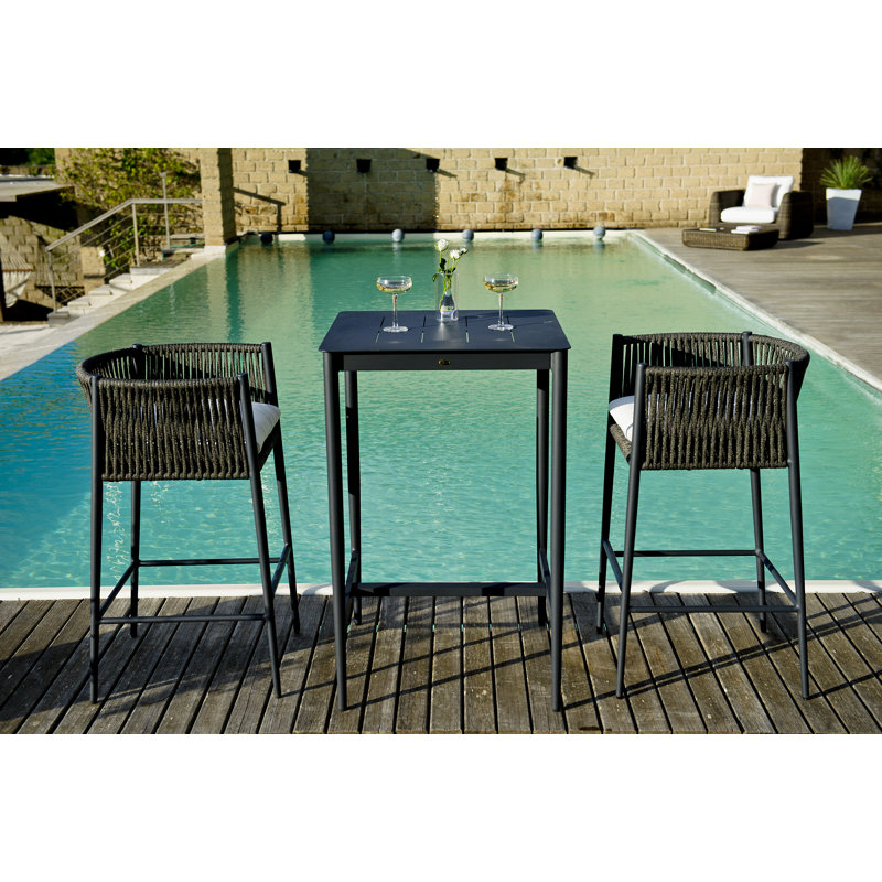Marceno Square Metal Outdoor Bar Table , 27.56'' in. W 27.56'' in. D