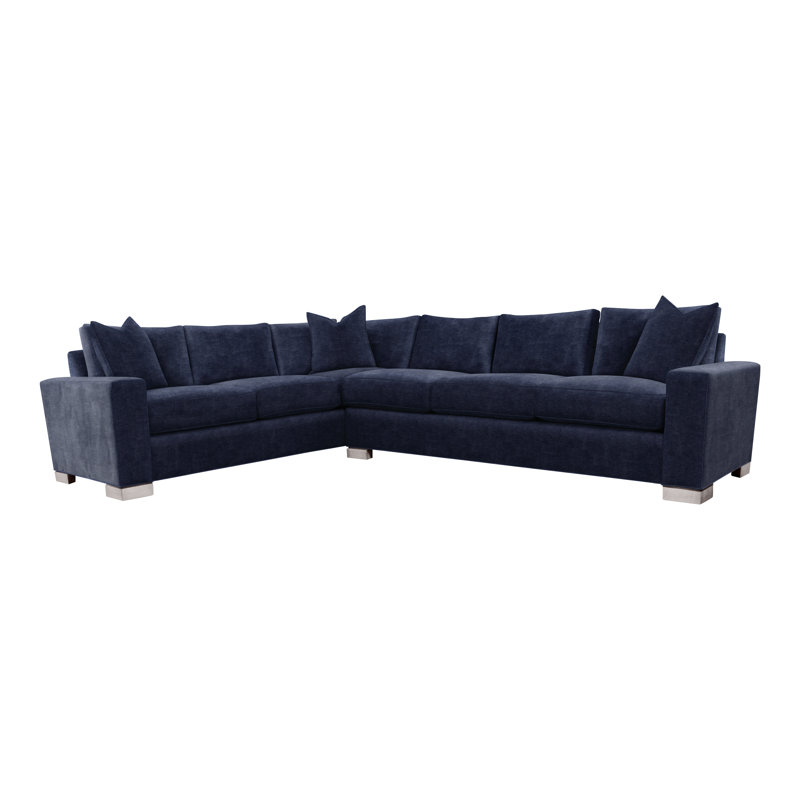 Claremont Sectional, Nadia Eclipse Linen Blend, Dove Gray