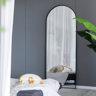 28X1x74" Celine Black Arch Body Mirror