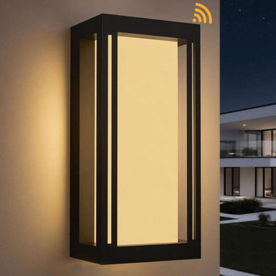 Chianna 14.55''H Dimmable LED Black Aluminum ETL Outdoor Wall Light with Dusk to Dawn