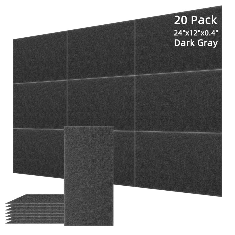 Pack de 20 panneaux muraux insonorisants Panneaux muraux insonorisants 24 "x 12" x 0,4 "Panneaux insonorisants à haute densité