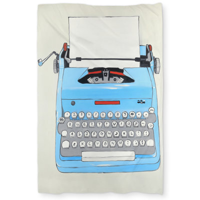 Blue Typewriter Machine - Vintage Blue Duvet Cover for Home Decor