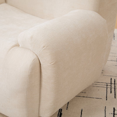 Fauteuil d'appoint surdimensionné et moderne de 43 po de largeur, canapé-lit simple désossé, fauteuil en chenille, fauteuil de lecture confortable avec sièges profonds pour le salon, chambre à coucher, dortoirs