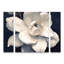 Ensemble de 3 panneaux muraux - Sasha «Night Magnolia», art mural sur toile pour le salon, la chambre à coucher ou le bureau 