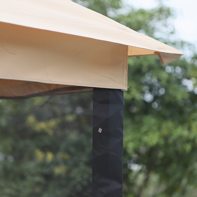 Balancelle d'extérieur, abri de jardin à 3 niveaux, beige, 3 places, beige