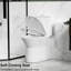 Toilette conforme 17 po, système de chasse double 1,1 / 1,6, cuve sans rebord, siège à fermeture douce, blanc brillant, chasse d'eau brute de 12 po, chasse d'eau écoénergétique, brillant