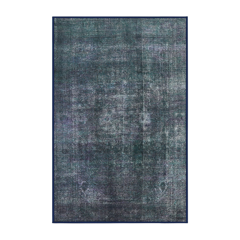 Tapis oriental bleu sarcelle / noir, Rectangle 2 pi x 3 pi