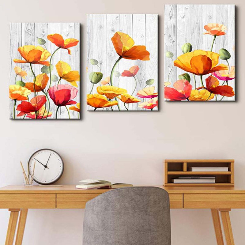 3 Piece Wrapped Canvas Print, 60 cm H x 40 cm W