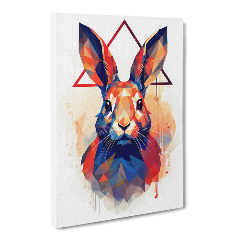 Rabbit Geometric - Wrapped Canvas, 60cm H x 40cm W x 3cm D