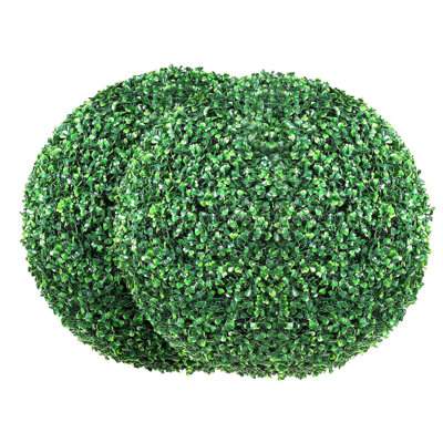 Artificial Topiary Ball - 20 inch, PE, 2 Pack, Green, UV Resistant