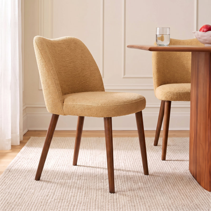 Chaise rembourrée en bois massif sans formaldéhyde avec assemblage facile et finition à base d'eau, Jaune
