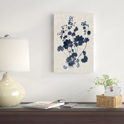 Bleu marine et feuilles de lin II