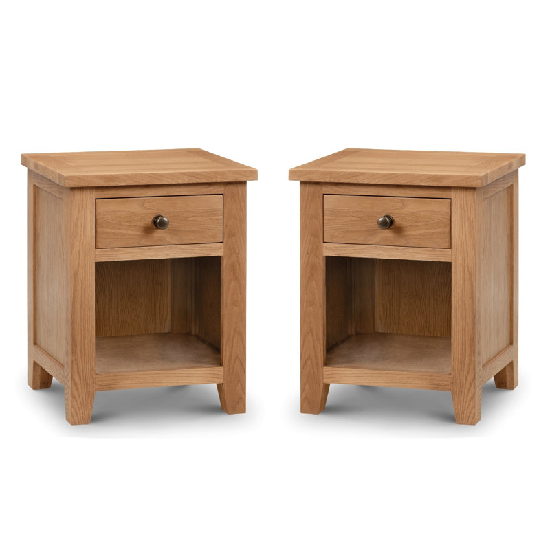 North Castle 48cm W Solid Wood Bedside Table