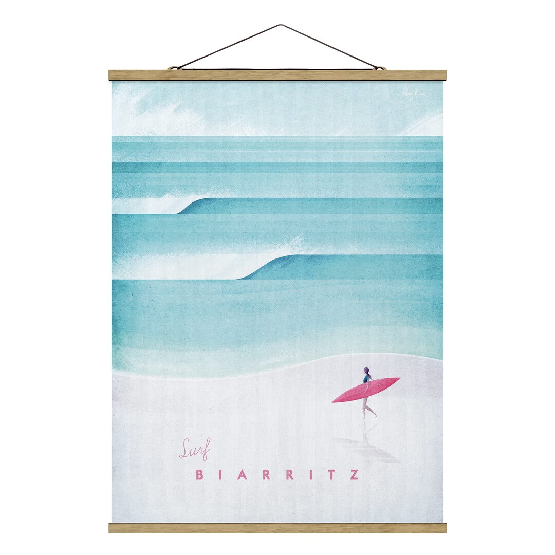 Stoffbild Mit Posterleisten - Reiseposter - Biarritz - Hochformat 4:3