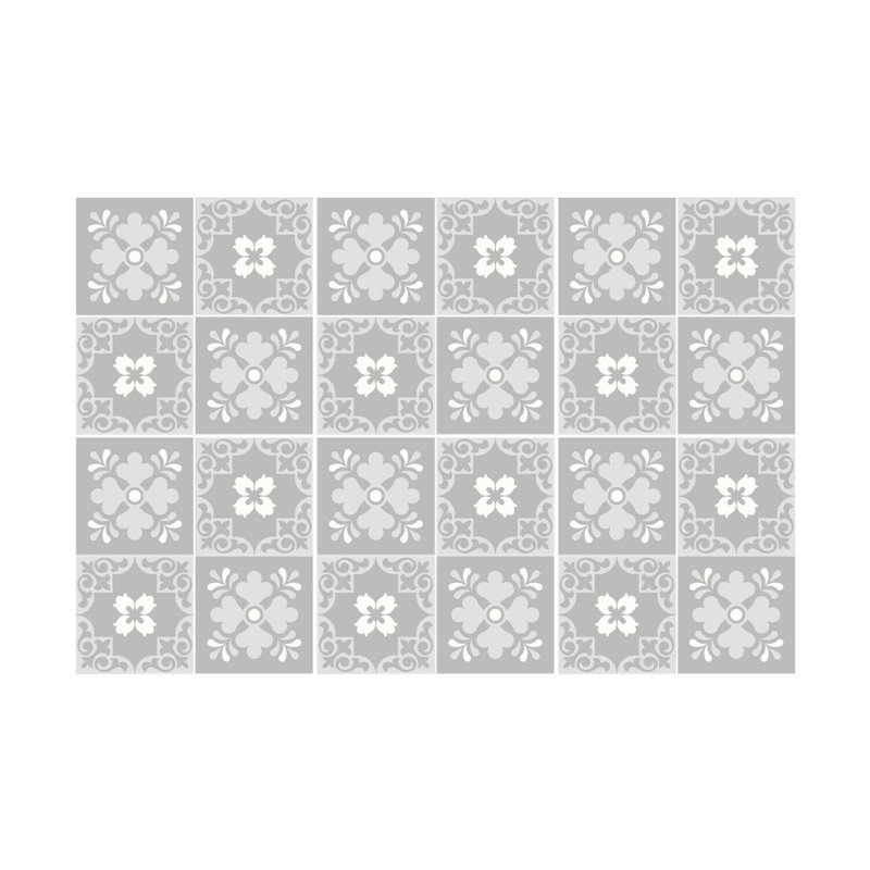 96.77cm W x 96.77cm L PVC Peel and Stick Mosaic Tile, Light Grey