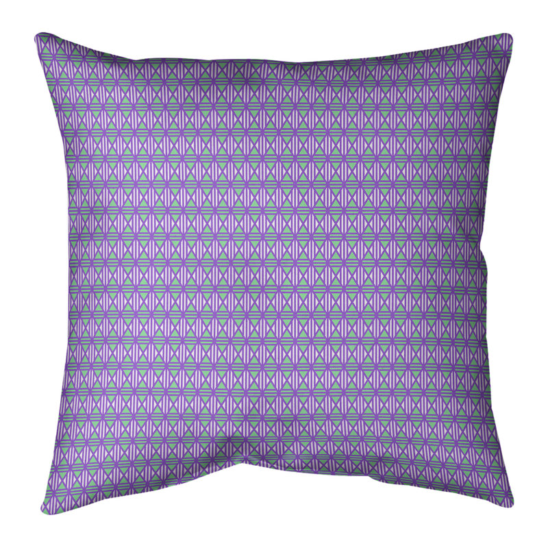 Oreiller Katelyn Elizabeth, 20 po X 20 po, Pas de bourre, Mauve/vert