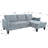 Modern Corduroy 3 Reversible Sectional With Storage Chaise, Cup Holders, Ports, And Convertible Sleeper Function For Living Room, Bedroom, Apartment, Office - Gray, 82.29 In Depth, 52.23 Width, 34.76-388929882