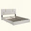 Lit plateforme tapissier avec tête de lit dorée - capacité de poids de 500 lb, rangement hydraulique sous le lit, assemblage facile en 1 paquet, conception intemporelle pour la chambre à coucher-1709678099