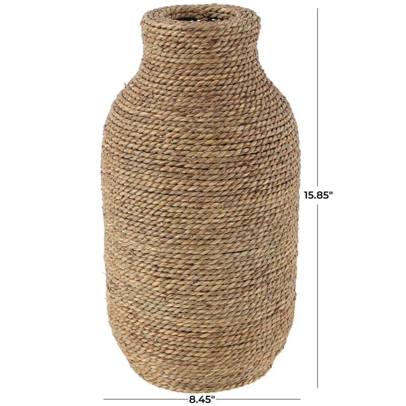 Fez Handmade Seagrass Table Vase, 15.85" H x 8.45" W x 8.4" D