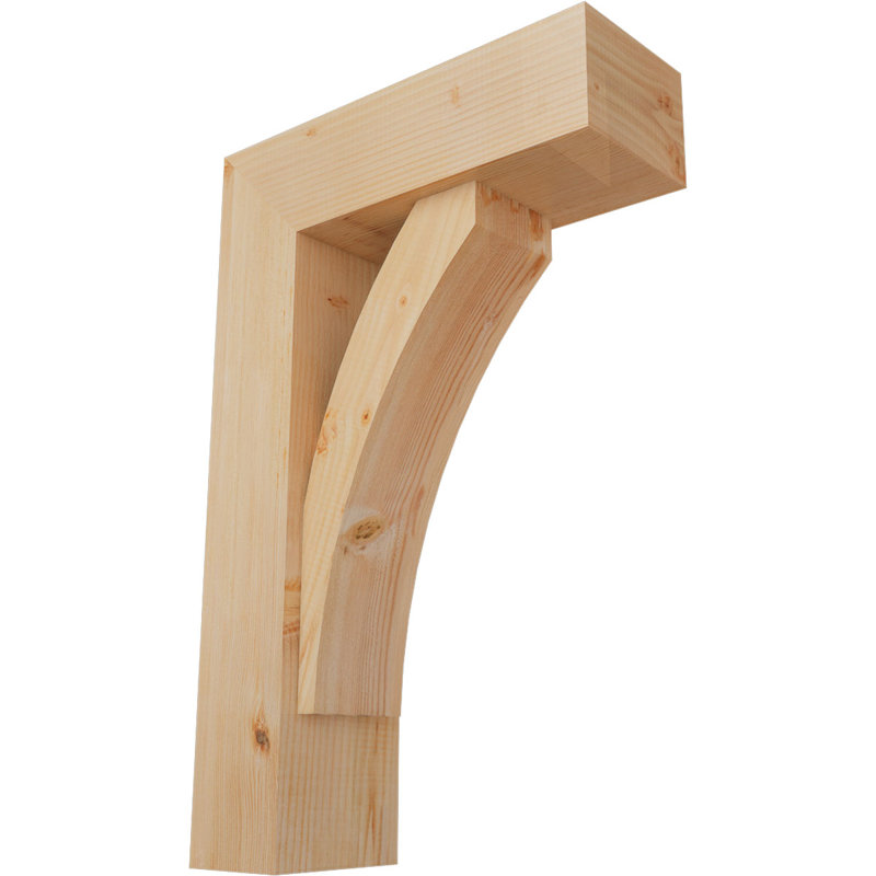 Thorton Block Bracket with Offset Brace, 34 x 22, 7 1/2"W Douglas Fir (Smooth)