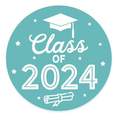 2024 autocollants de graduation, rouge, cadeaux de fête, paquet de 40 en vrac, 2 pouces
