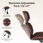  Fauteuil de bureau ergonomique pivotant de 26 po avec repose-pieds, fauteuil inclinable inclinable avec dossier haut réglable et appui-tête, fauteuil en similicuir avec fonction berçante-2058969922